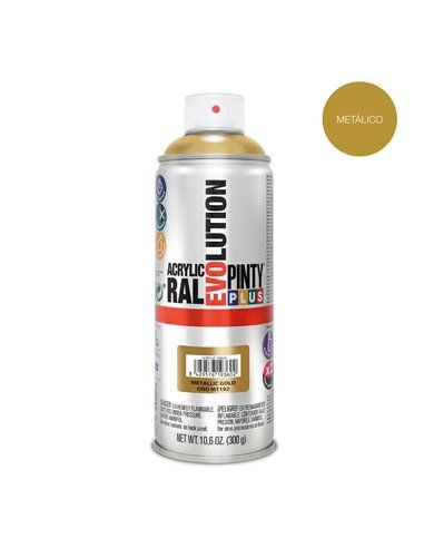 Tinta spray metálica PintyPlus Evolution - ouro elegante 520cc MT192