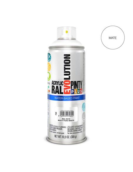Tinta à base de água PintyPlus Evolution - RAL 9010 Pure Matt White 520cc