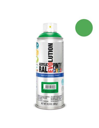 PINTURA EN SPRAY PINTYPLUS EVOLUTION WATER-BASED 520CC RAL 6018 VERDE AMARILLENTO