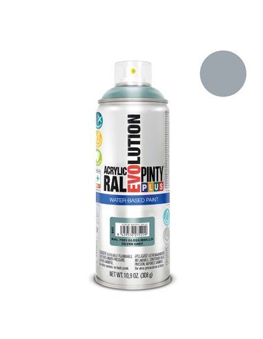 PINTURA EN SPRAY PINTYPLUS EVOLUTION WATER-BASED 520CC RAL 7001 GRIS PLATA