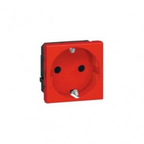 Base de enchufe 2P+TT rojo Legrand Mosaic 77218