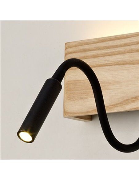 Aplique LED Madera Ravel 5W+3W USB