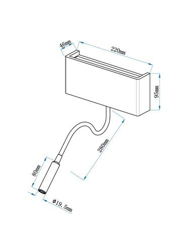 Aplique LED Madera Ravel 5W+3W USB