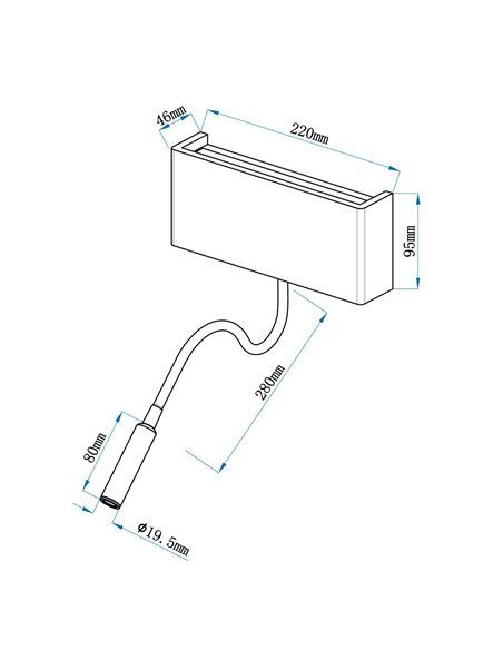 Aplique LED Madera Ravel 5W+3W USB