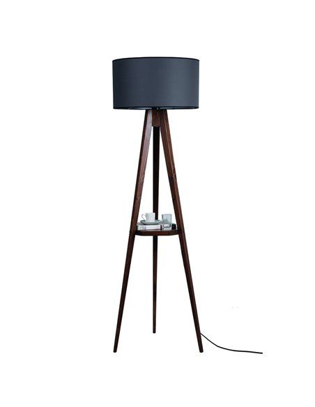 Lámpara de pie de madera Model 1 gris antracita