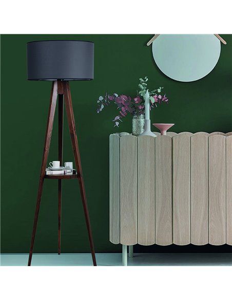 Lámpara de pie de madera Model 1 gris antracita
