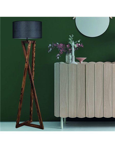 Lámpara de pie de madera Model 4 gris antracita