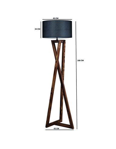 Lámpara de pie de madera Model 4 gris antracita