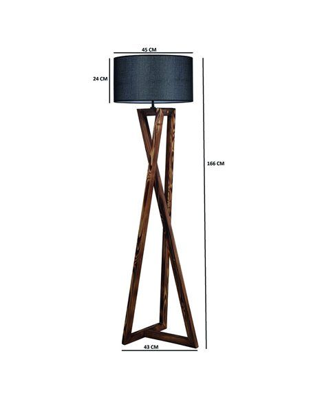 Lámpara de pie de madera Model 4 gris antracita