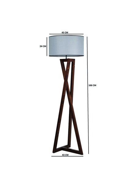 Lámpara de pie de madera Model 4 gris