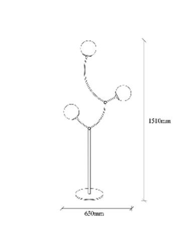 Lámpara de pie con tulipas de cristal Model 5