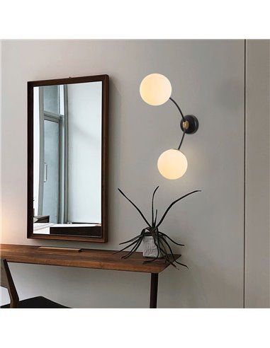 Aplique de pared de 2 luces con tulipas de cristal Model 5
