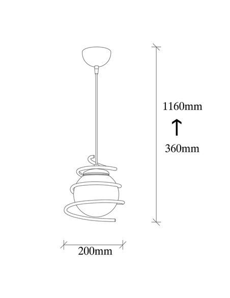 Lámpara colgante de 1 luz Model 6 regulable en altura