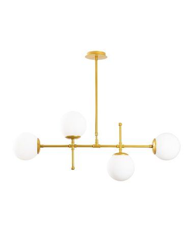 Lámpara de techo lineal dorada de 4 luces Model 8