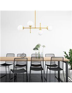 Modelo 8 Candeeiro de Teto Linear Dourado com 4 Luzes Modelo 8 2