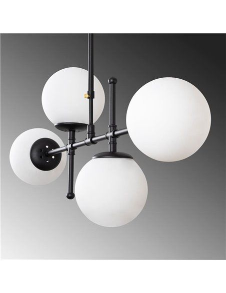 Lámpara de techo lineal negra de 4 luces Model 8