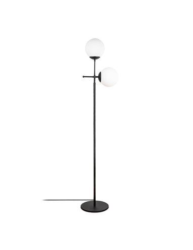 Candeeiro de pé preto com duas luzes Modelo 8