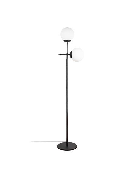 Candeeiro de pé preto com duas luzes Modelo 8