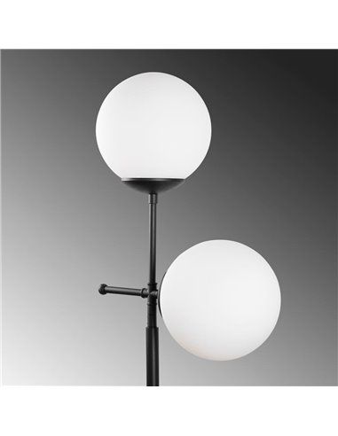 Candeeiro de pé preto com duas luzes Modelo 8