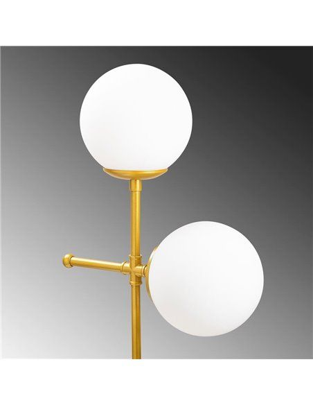 Lámpara de mesa dorada con dos luces Model 8