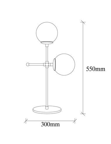 Lámpara de mesa negra con dos luces Model 8