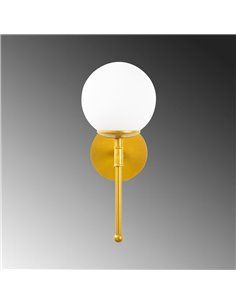 Aplique dourado de uma luz com abajur de cristal modelo 8 2