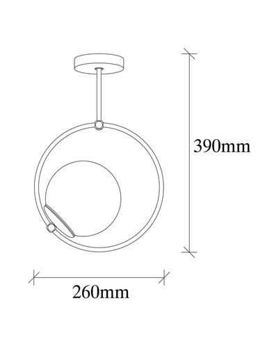 Lámpara de techo de 1 luz Model 10