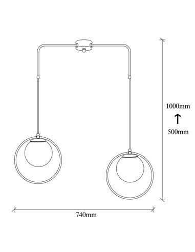 Lámpara de techo colgante de 2 luces Model 10