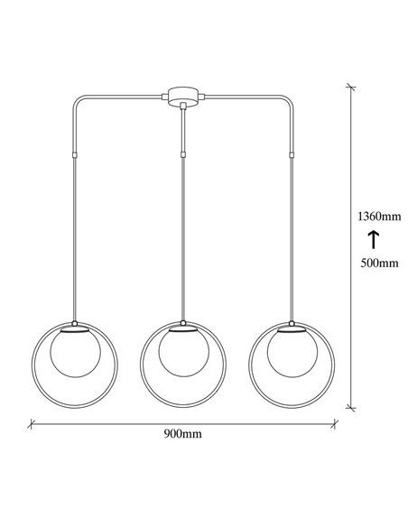 Lámpara de techo colgante de 3 luces Model 10