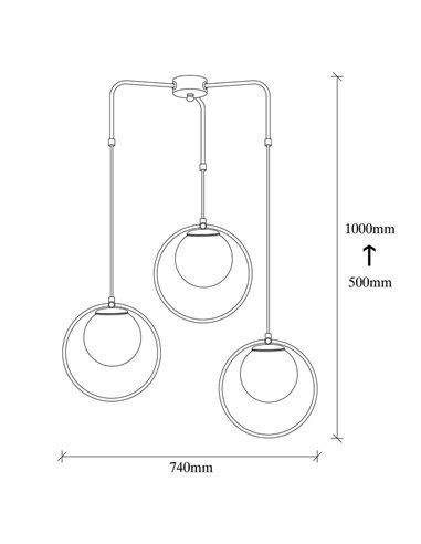 Lámpara de techo colgante de 3 luces Model 10