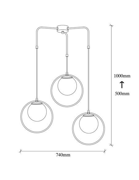 Lámpara de techo colgante de 3 luces Model 10