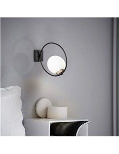 Aplique de pared de una luz con tulipa de cristal Model 10 2