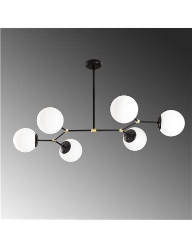 Lámpara de techo colgante negra de 6 luces Model 11