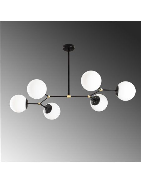 Lámpara de techo colgante negra de 6 luces Model 11