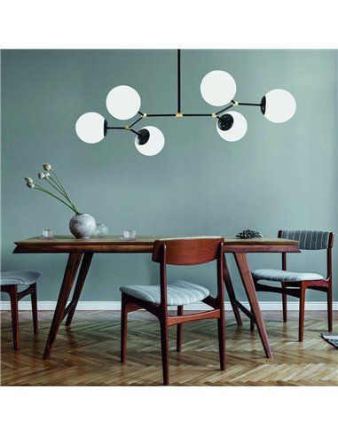 Lámpara de techo colgante negra de 6 luces Model 11