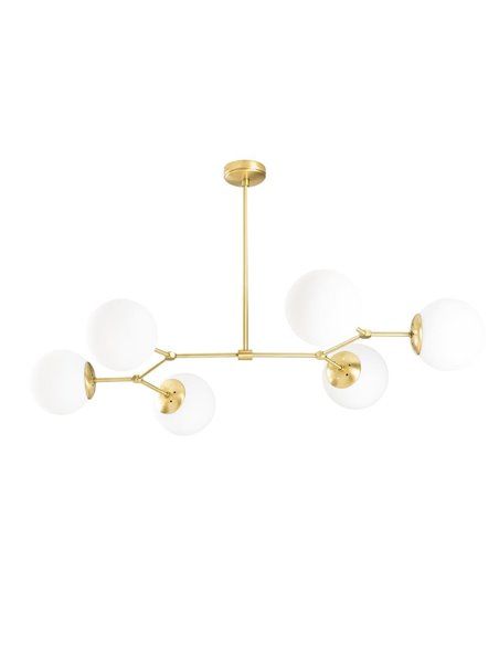 Modelo 11 Candeeiro de teto pendente dourado com 6 luzes