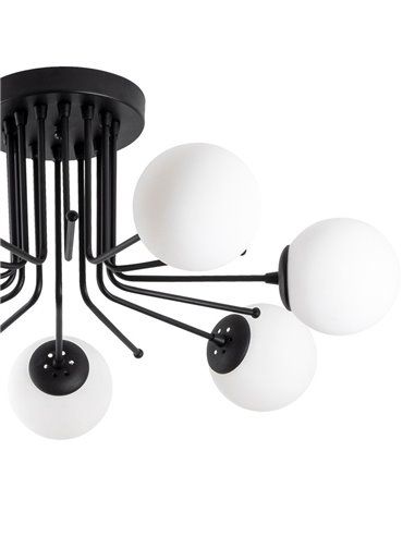 Plafón de techo negro de 7 luces Model 12