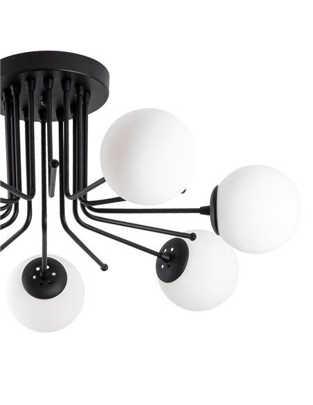 Plafón de techo negro de 7 luces Model 12