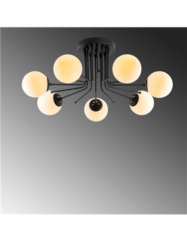 Plafón de techo negro de 7 luces Model 12