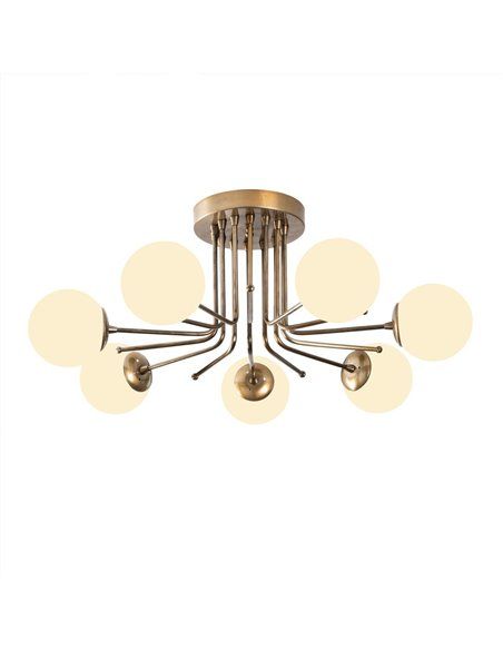 Candeeiro de teto dourado modelo 12 com 7 luzes