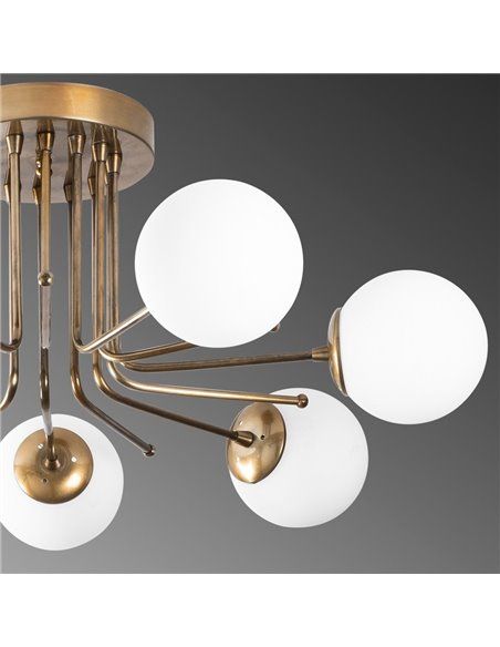 Candeeiro de teto dourado modelo 12 com 7 luzes