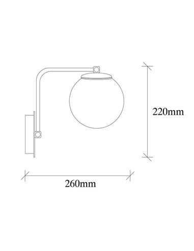 Aplique de pared dorado con tulipa de cristal Model 12