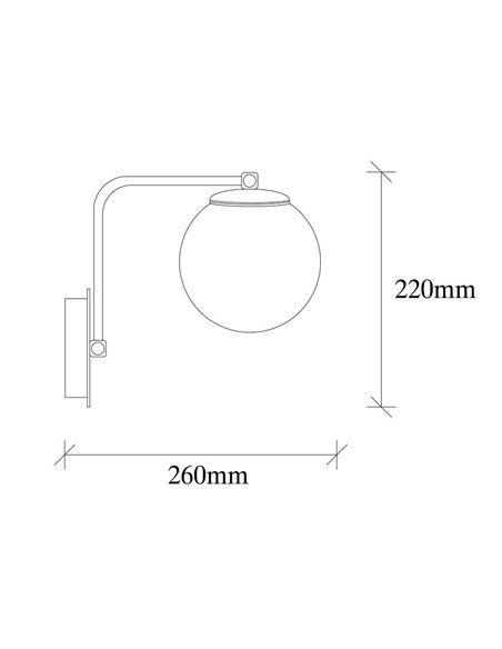 Aplique de pared dorado con tulipa de cristal Model 12
