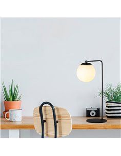 Lámpara de mesa negra con una luz Model 12 2