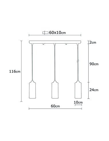Lámpara de techo colgante de tres luces Model 13