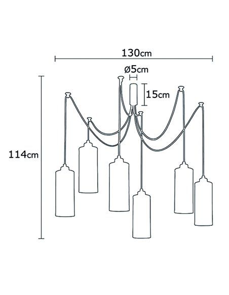 Lámpara de techo colgante de seis luces Modelo 13