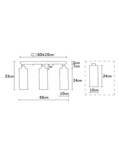 Carril de tres focos orientables Model 13