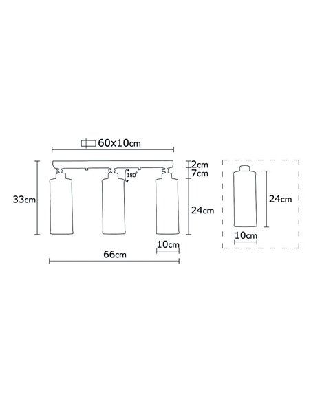 Carril de tres focos orientables Model 13