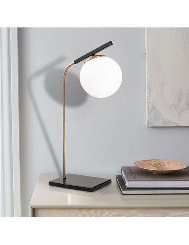 Lámpara de mesa negra y dorada Model 15