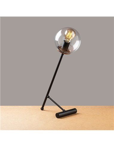 Lámpara de mesa negra con tulipa transparente Model 17